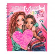 Книжка за оцветяване със стикери TOPModel Reversible Sequins